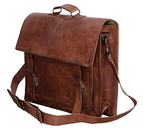 PL 18 Inch Vintage Handmade Leather Messenger Bag Review ...