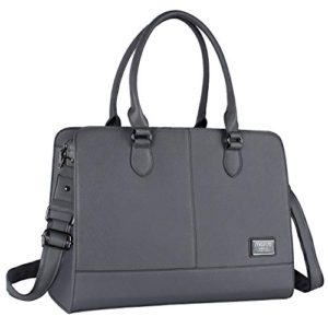 MOSISO Laptop Tote Bag for Women, Premium PU Leather