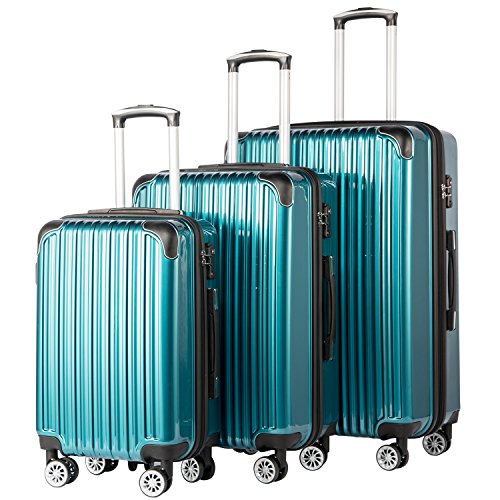 Coolife Luggage Expandable 3 Piece Sets PC+ABS Spinner Suitcase SALE ️ ...