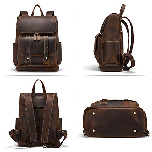 BOSTANTEN Leather Backpack 15.6 inch Laptop Backpack Review ...