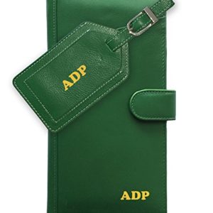 Personalized Monogrammed Emerald Green Leather
