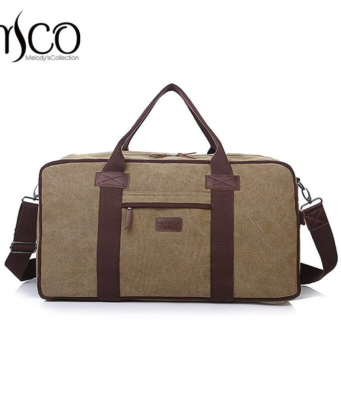 Canvas Leather Men Travel Bags Carry on Luggage Bags Men