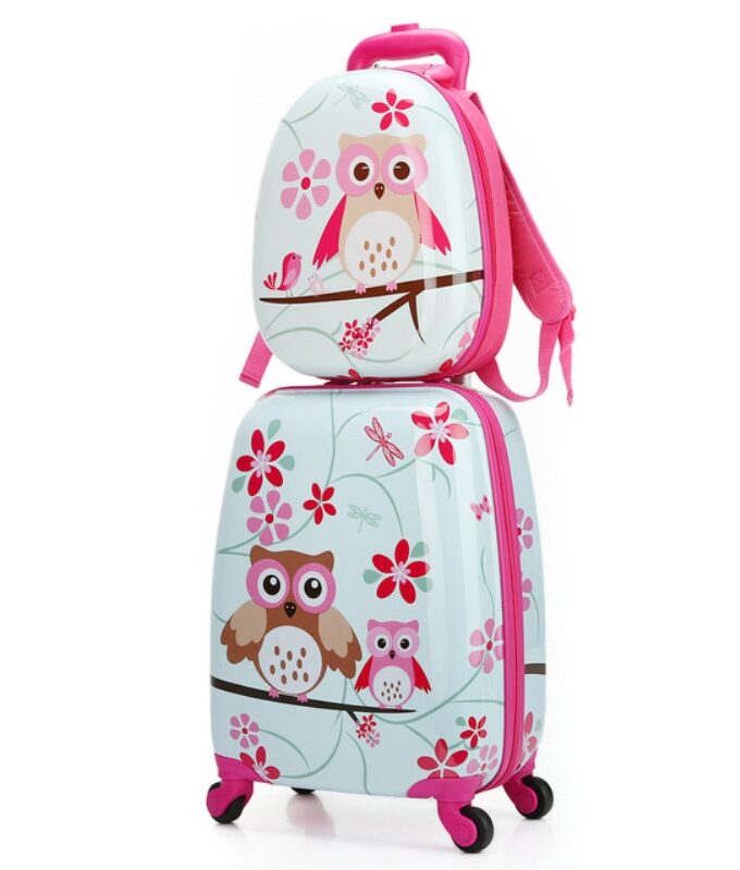 ABS+PC artoon Cute Animal Kids Rolling Luggage Set Spinner