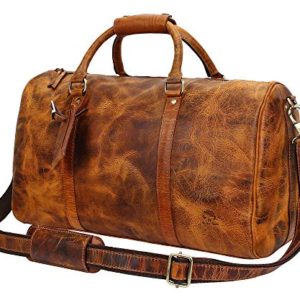 Leather Duffel Bags For Men Women - Airplane Underseat Carry On Luggage