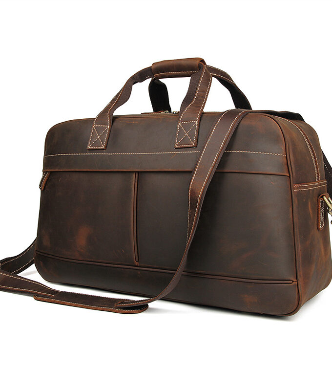 Leather Travel Duffel Bag Overnight Weekend Luggage