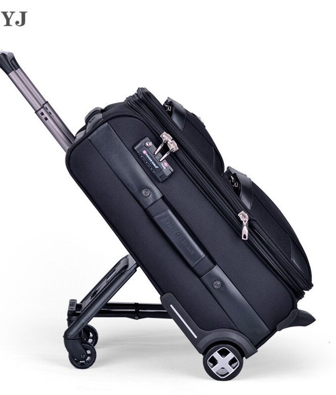 ZYJ Business Travel Rolling Luggages Soft Airplane Suitcase