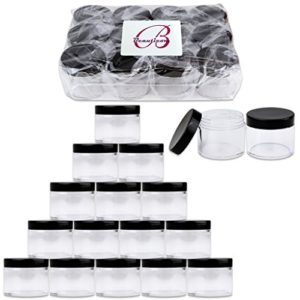 Beauticom 60 Grams/60 ML (2 Oz) Round Clear Leak Proof Plastic Container