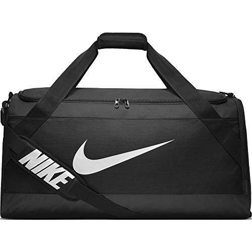 NIKE Brasilia Training Duffel Bag, Black/Black/White, Large Review ...