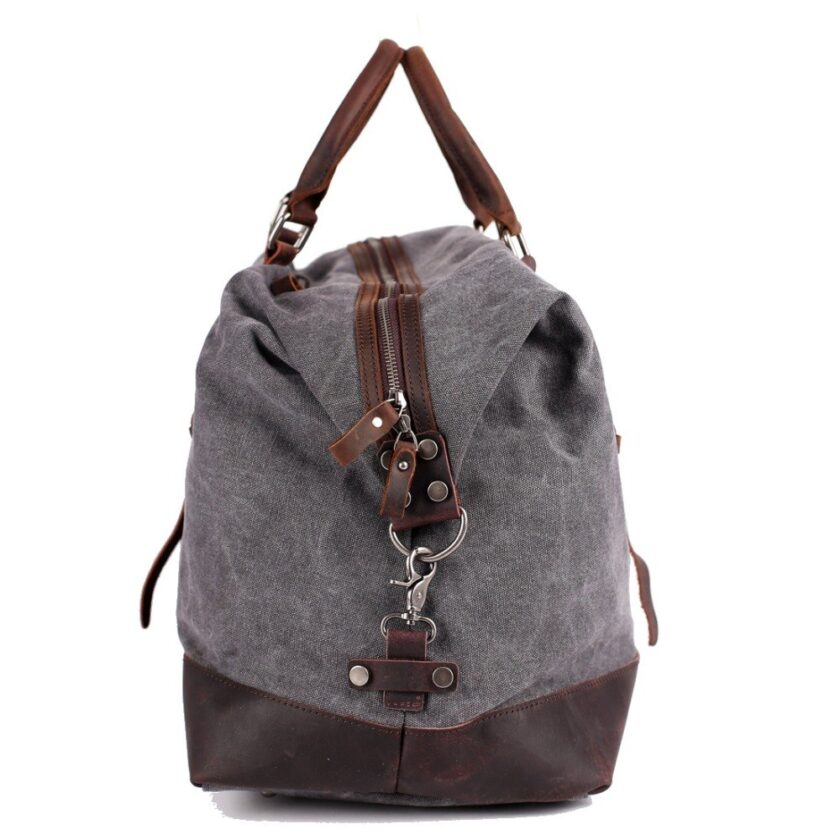 Vintage Multifunctional Large Capacity Carry On Canvas Luggage Bag for Men Material: canvas + leather-based + lining cotton