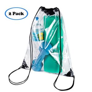 Clear Drawstring Backpack Stadiam Aproved Bag For School