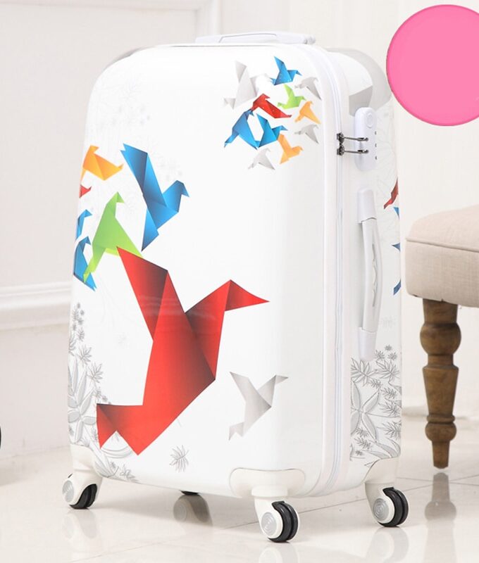 BeaSumore 24 inch Art Paper Crane rolling luggage Spinner