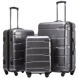 Coolife Luggage Expandable 3 Piece Sets PC+ABS Spinner Suitcase Review ...