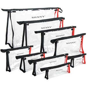 SHANY Clear Cosmetics Travel Bag Set- Set of 9 Assorted Sizes Makeup