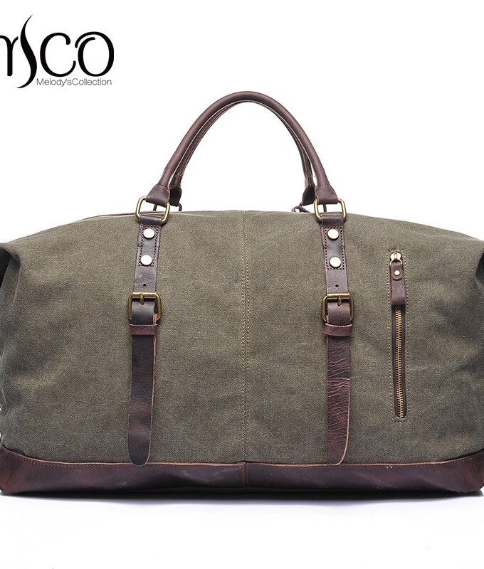 Melodycollection Canvas Leather Men Travel Bags