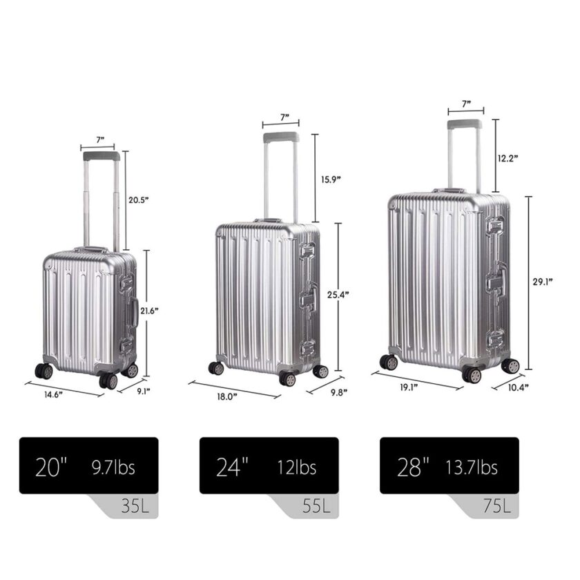Sleek Aluminum Carry-On Spinner Suitcase – Ultimate Lightweight and Durable Travel Companion! 🧳 - Image 3