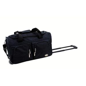 Rockland 22 Inch Rolling Duffle Bag, BLACK