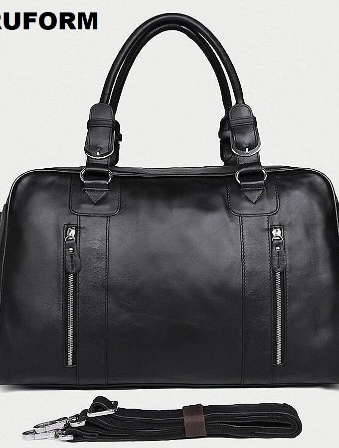 Genuine Leather Travel Bag Men Vintage Travel Duffel bag