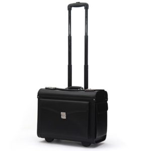 travel tale 19 inch Black carry on suitcase PU leather cabin