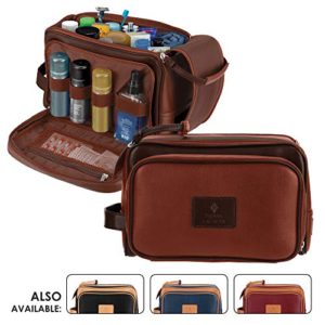 Cruelty-Free Leather Travel Toiletry Bag/Dopp Kit