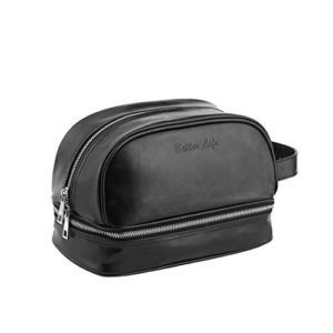 Leather Toiletry Bag - Travel Dopp Kit For Men & Women