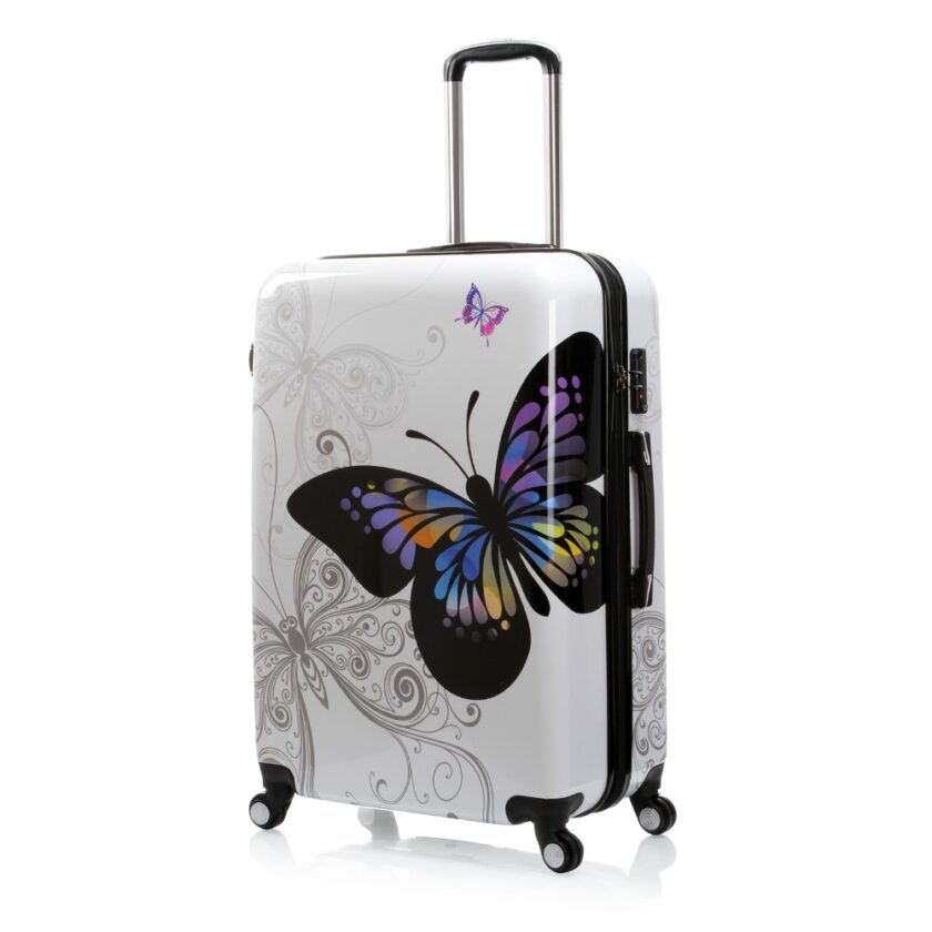 Russia Warehouse White 28" Butterfly Trolley Case Travel Luggage