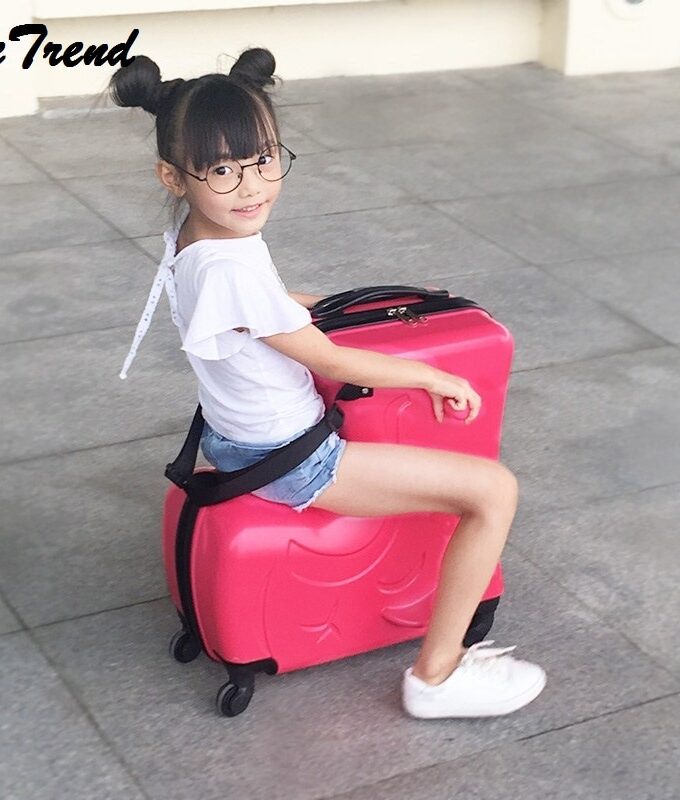 PC Rode Children Rolling Luggage Spinner 24 inch Wheels Suitcase