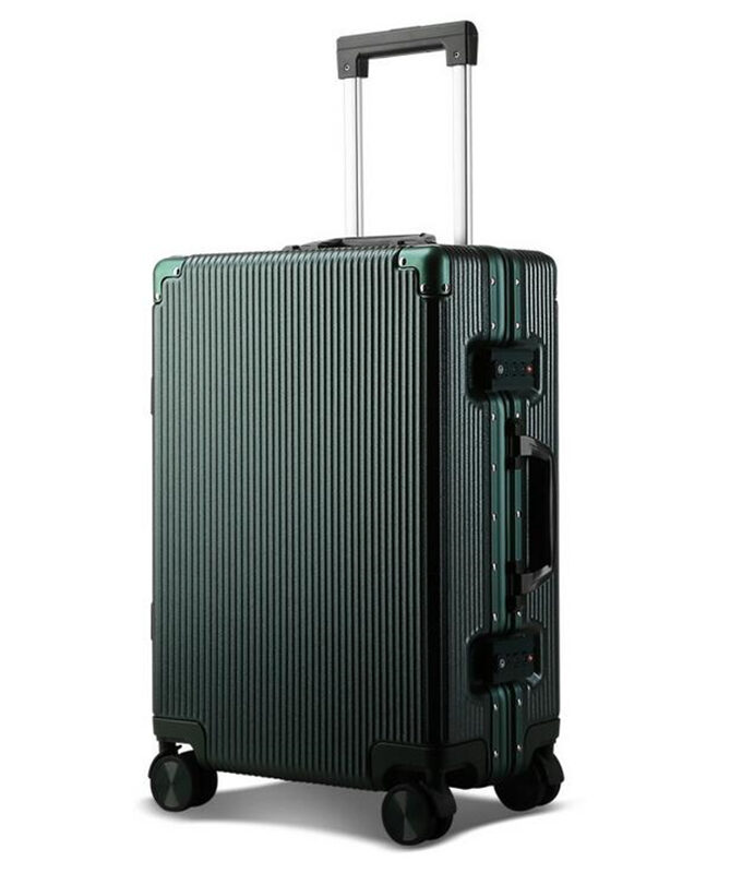 " 24"100% Aluminum Luggage Hardside Rolling Trolley Luggage