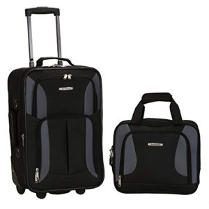 Rockland Luggage 2 Piece Set, Black/Gray, One Size