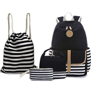 BAGTOP School Backpack Set - Canvas Teen Girls Bookbags