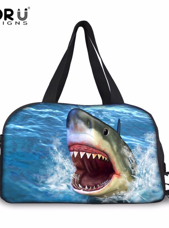 FORUDESIGNS Shark Pattern Men Travel Bags Male Carry on Luggage