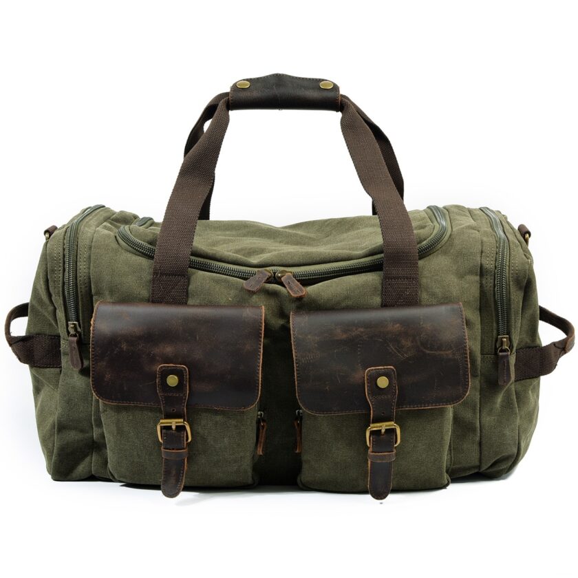 Man Vintage Military Travel Duffel Bag Multi-pocket Canvas Review ...