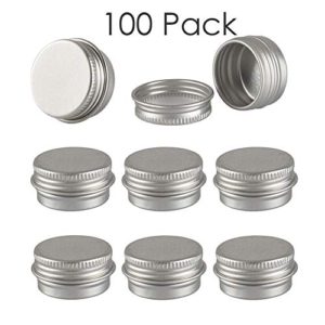 DLIBUY (Pack of 100) 5G/5ML Empty Aluminum Tins Cans Jars Travel Containers