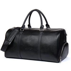 BOSTANTEN Genuine Leather Travel Weekender Overnight Duffel Bag