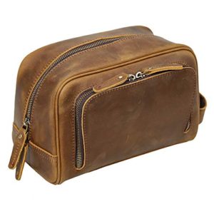 Polare Vintage Full Grain Leather Handmade Travel Toiletry Bag