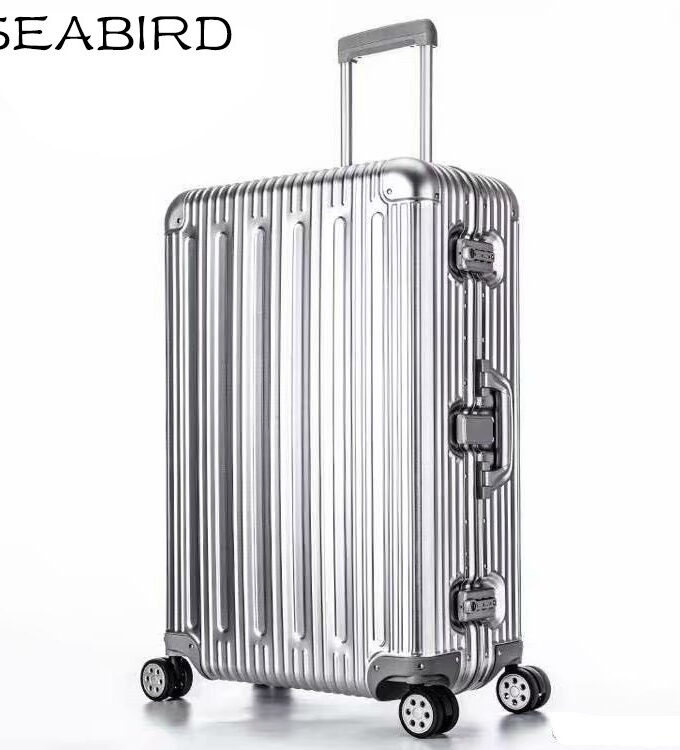 SEABIRD 100% All Aluminum Luggage Hardside Rolling Trolley Luggage