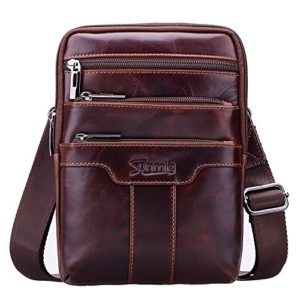 Sunmig Men's Vintage Genuine Leather Shoulder Bag