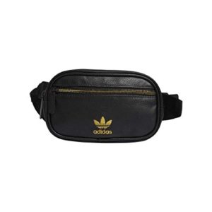 adidas Originals PU Leather Waist Pack, Black/Gold, One Size