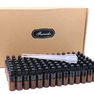 Pack of 100,3ml Amber Glass Dropper Bottle