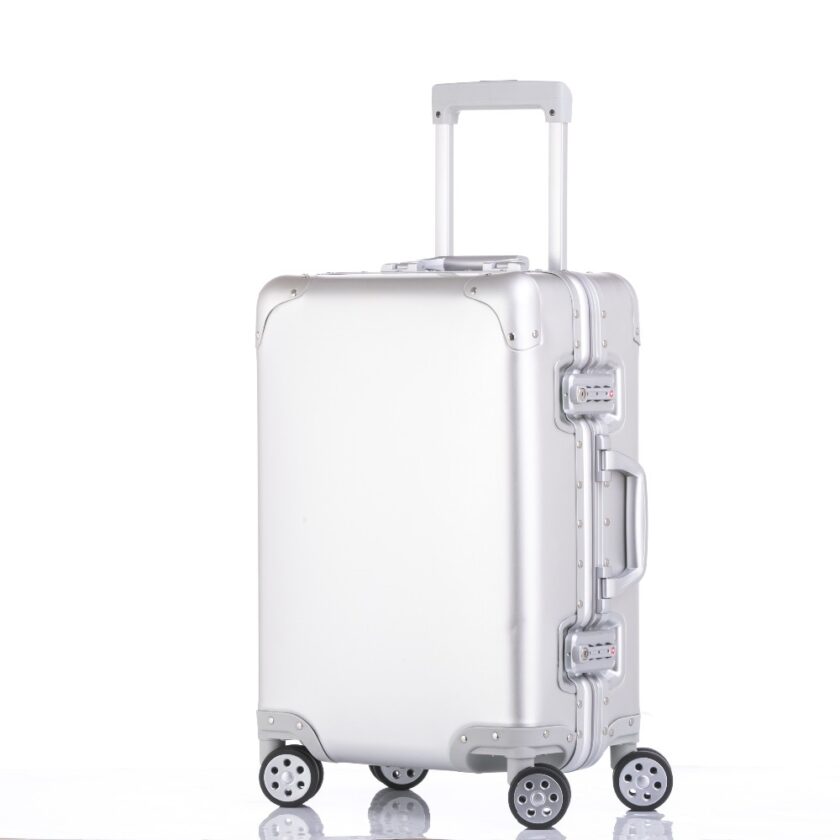 Retro Rolling Luggage Bag Brand Full Metal Travel Suitcase