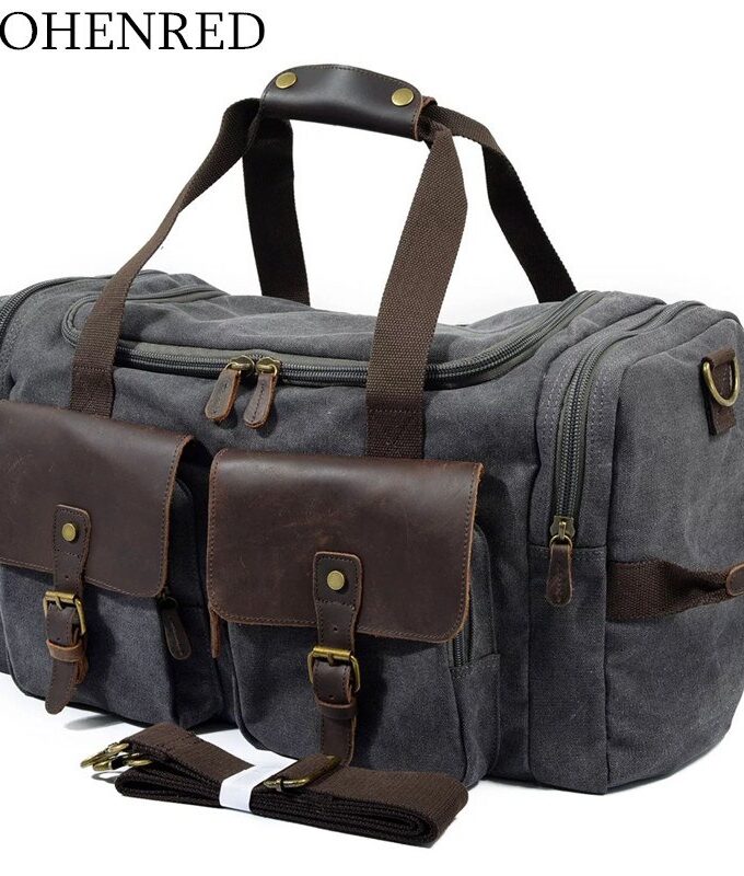 Vintage Military Men Travel Duffel Bag Multi-pocket