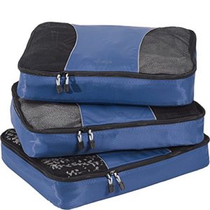 eBags Large Packing Cubes for Travel - 3pc Set - (Denim)