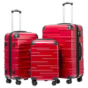 Coolife Luggage Expandable Suitcase 3 Piece Set