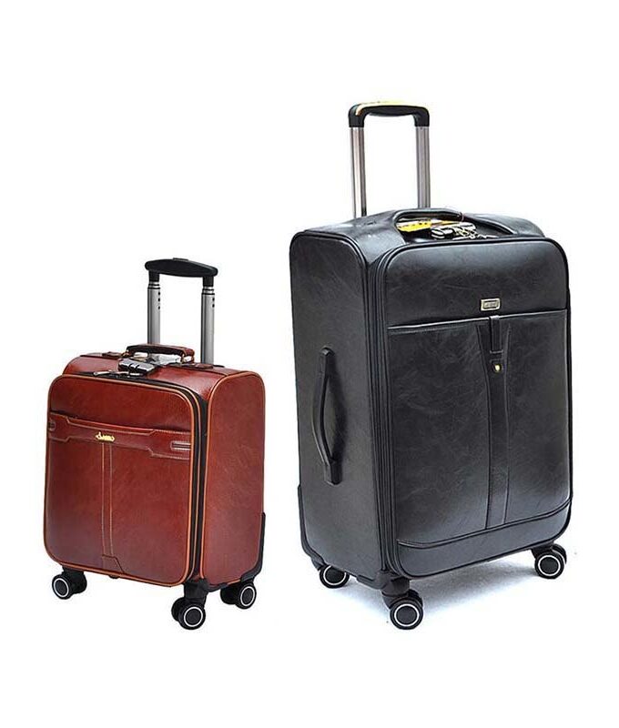 BeaSumore 16//24/28 inch Rolling Luggage Spinner PU Leather Carry On