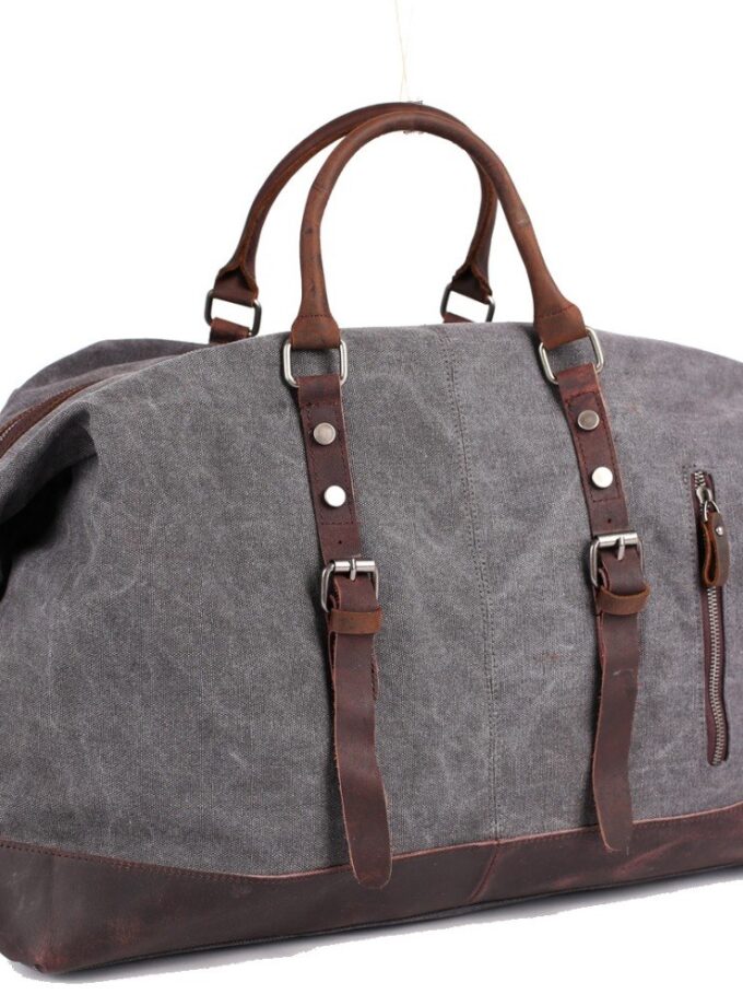 Vintage Multifunctional Large Capacity Carry On Canvas Luggage Bag for Men