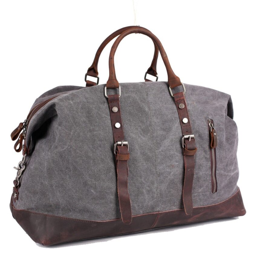 Vintage Multifunctional Large Capacity Carry On Canvas Luggage Bag for Men