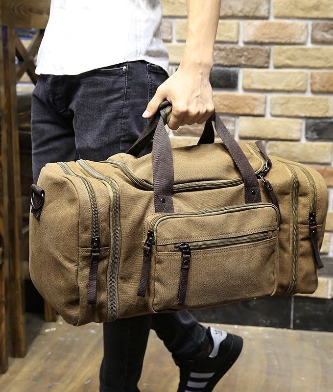 Vintage Military Canvas Men Travel Bags Carry on Luggage Bags