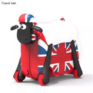 Travel tale Kids Cute Cartoon Sheep Shape Ride-on Trolley Suitcase