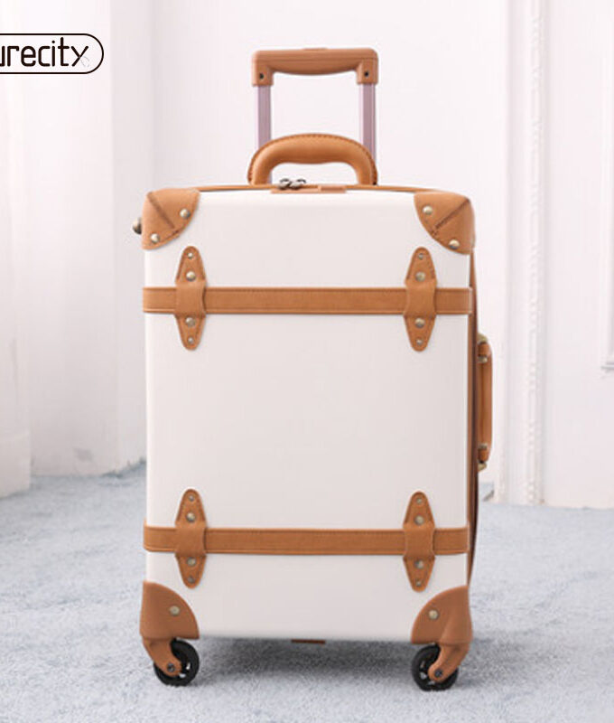 18 travel suitcase retro luggage genuine leather