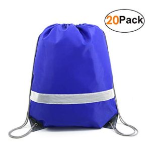 Blue-Drawstring-Backpack-Bags Bulk Reflective Cheap Gym Sack