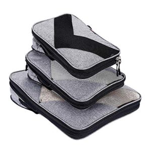 Compression Packing Cubes Travel Luggage Suitcase Organizer 3 Set